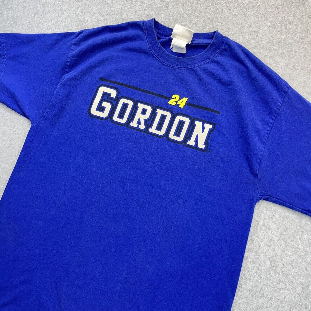 Jeff Gordon NASCAR 24 Shirt Mens Large L Blue Chase Authentics Fade Y2K